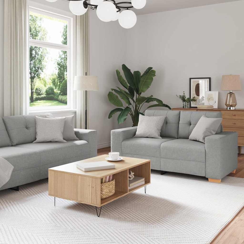 Ensemble de Canapés 2 pcs Gris 221 x 78 x 80 cm Tissu