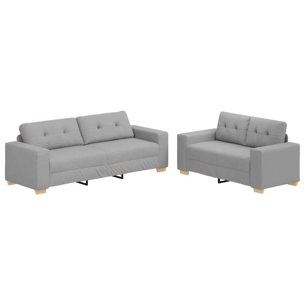 Ensemble de Canapés 2 pcs Gris 221 x 78 x 80 cm Tissu