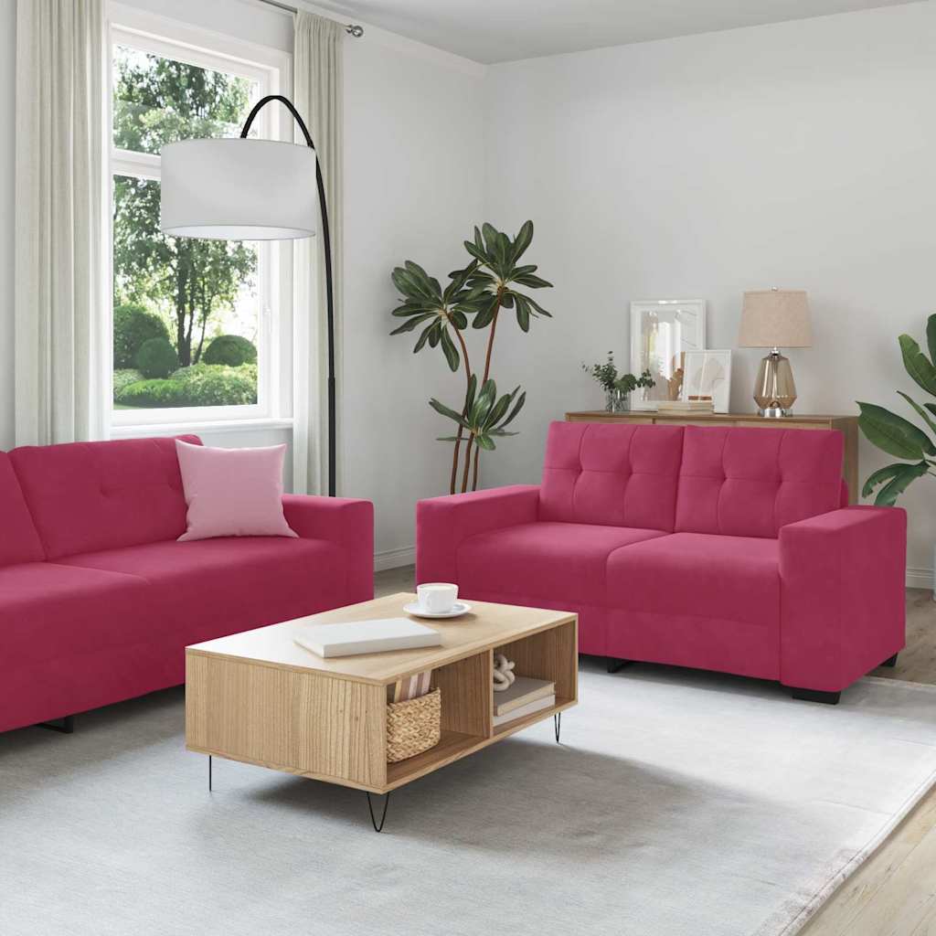 Ensemble de Canapés 2 pcs Rouge bordeaux 221 x 78 x 80 cm