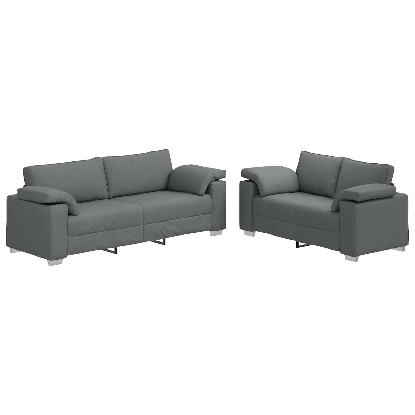 Ensemble de Canapés 2 pcs Gris foncé 219 x 77 x 82 cm tissu