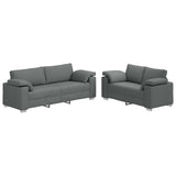 Ensemble de Canapés 2 pcs Gris foncé 219 x 77 x 82 cm tissu