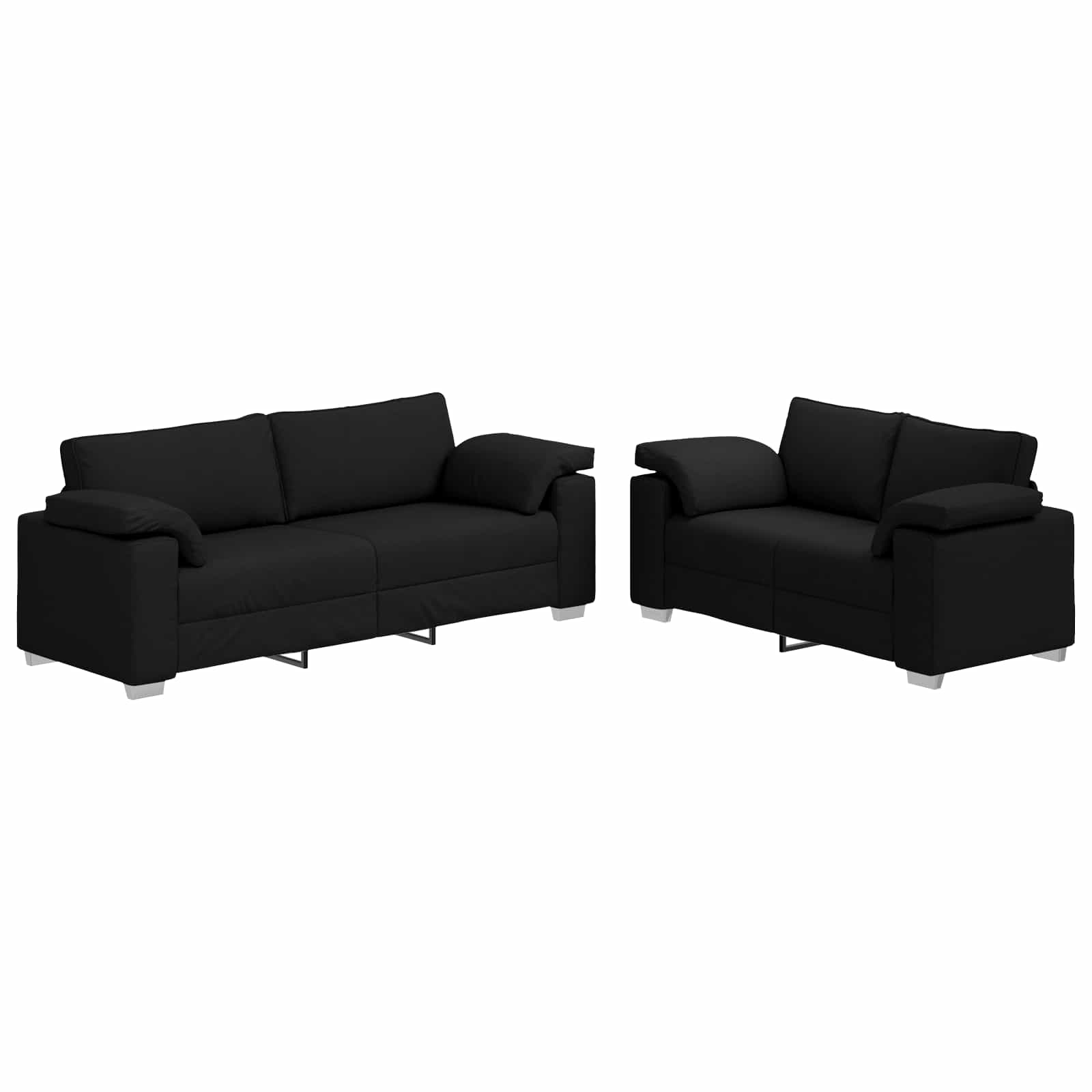 Ensemble de Canapés 2 pcs Noir 219 x 77 x 82 cm tissu