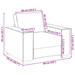 Canapé-chaise Crème 60 cm Tissu