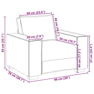 Canapé Fauteuil Lin 60 cm