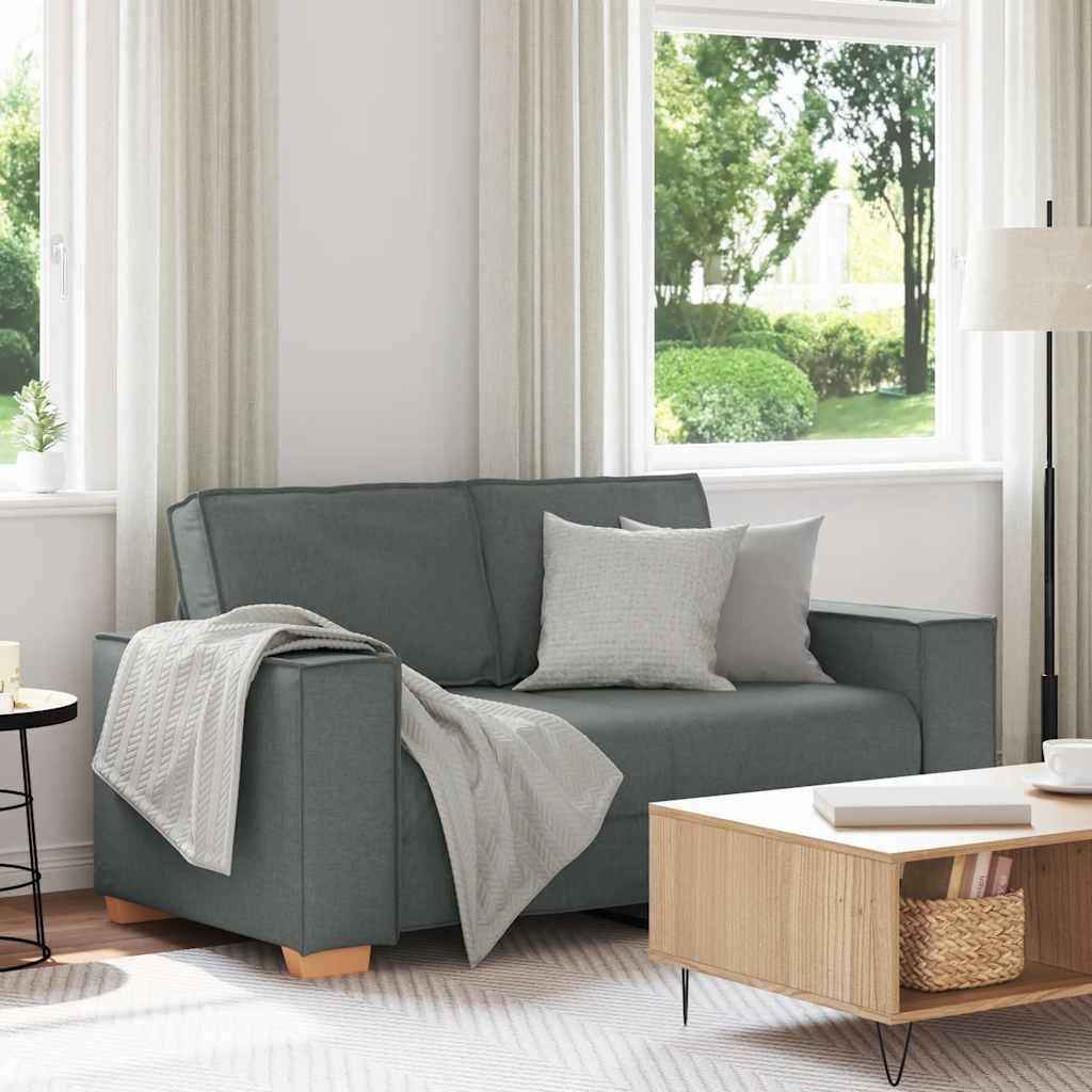 Canapé 2 places Gris foncé 120 cm Tissu