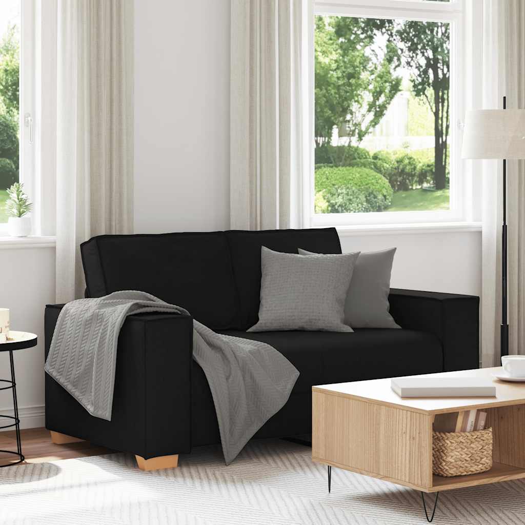 Canapé 2 places Noir 120 cm Tissu