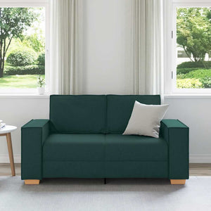 Canapé 2 places Vert foncé 120 cm Tissu