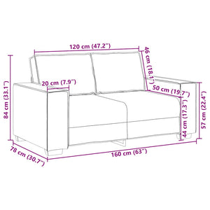 Canapé 2 places Vert foncé 120 cm Tissu