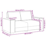 Canapé 2 places Vert foncé 120 cm Tissu