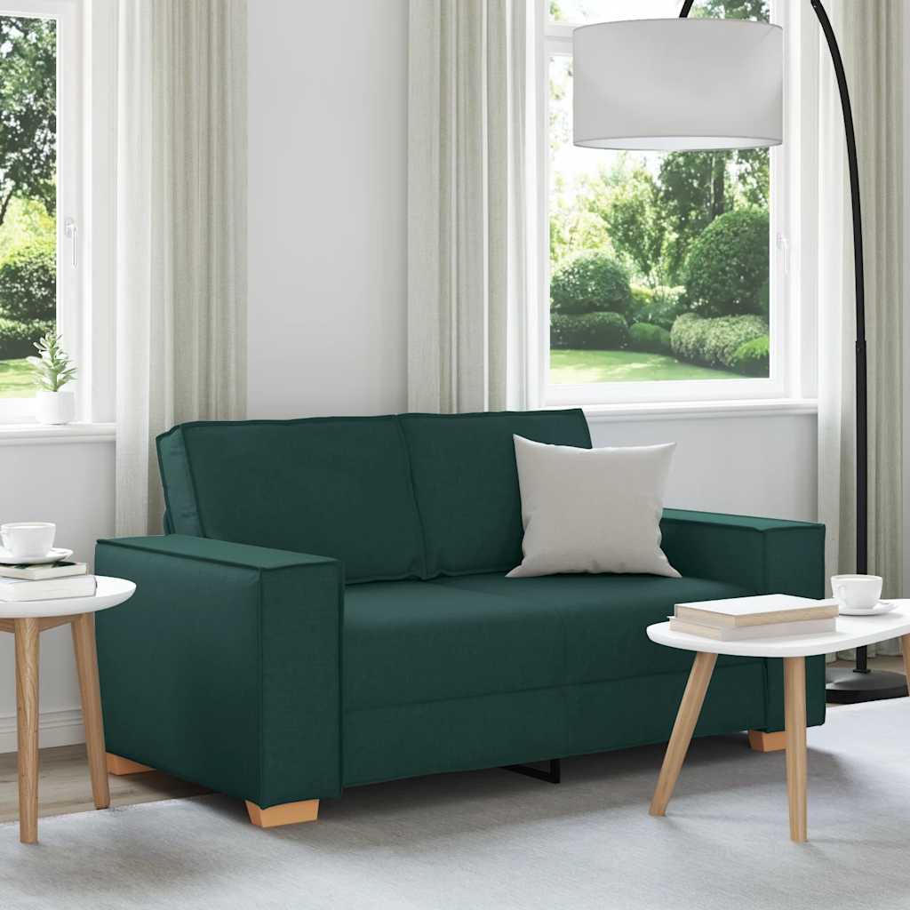 Canapé 2 places Vert foncé 120 cm Tissu