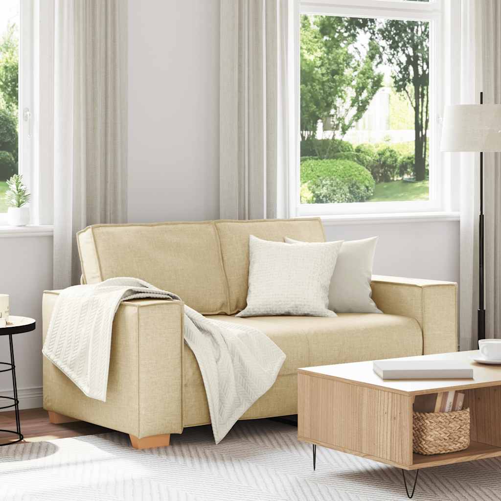 Canapé 2 places Crème 120 cm Tissu