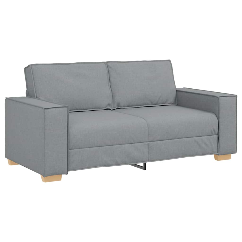 Canapé 2 places Gris clair 140 cm Tissu