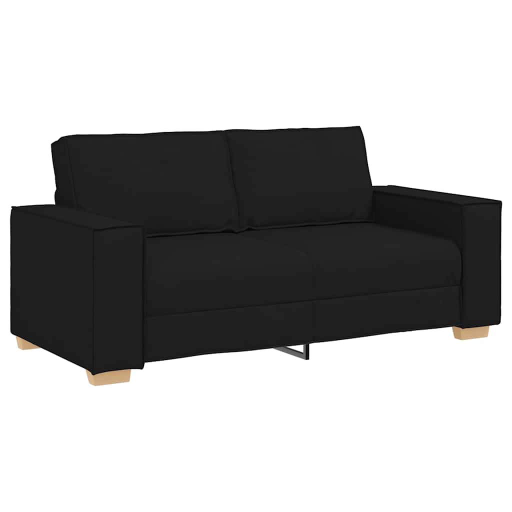 Canapé 2 places Noir 140 cm Tissu