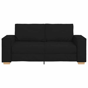 Canapé 2 places Noir 140 cm Tissu