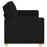 Canapé 2 places Noir 140 cm Tissu