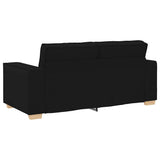 Canapé 2 places Noir 140 cm Tissu