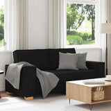 Canapé 2 places Noir 140 cm Tissu
