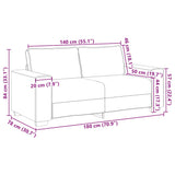 Canapé 2 places Rouge vin 140 cm Tissu