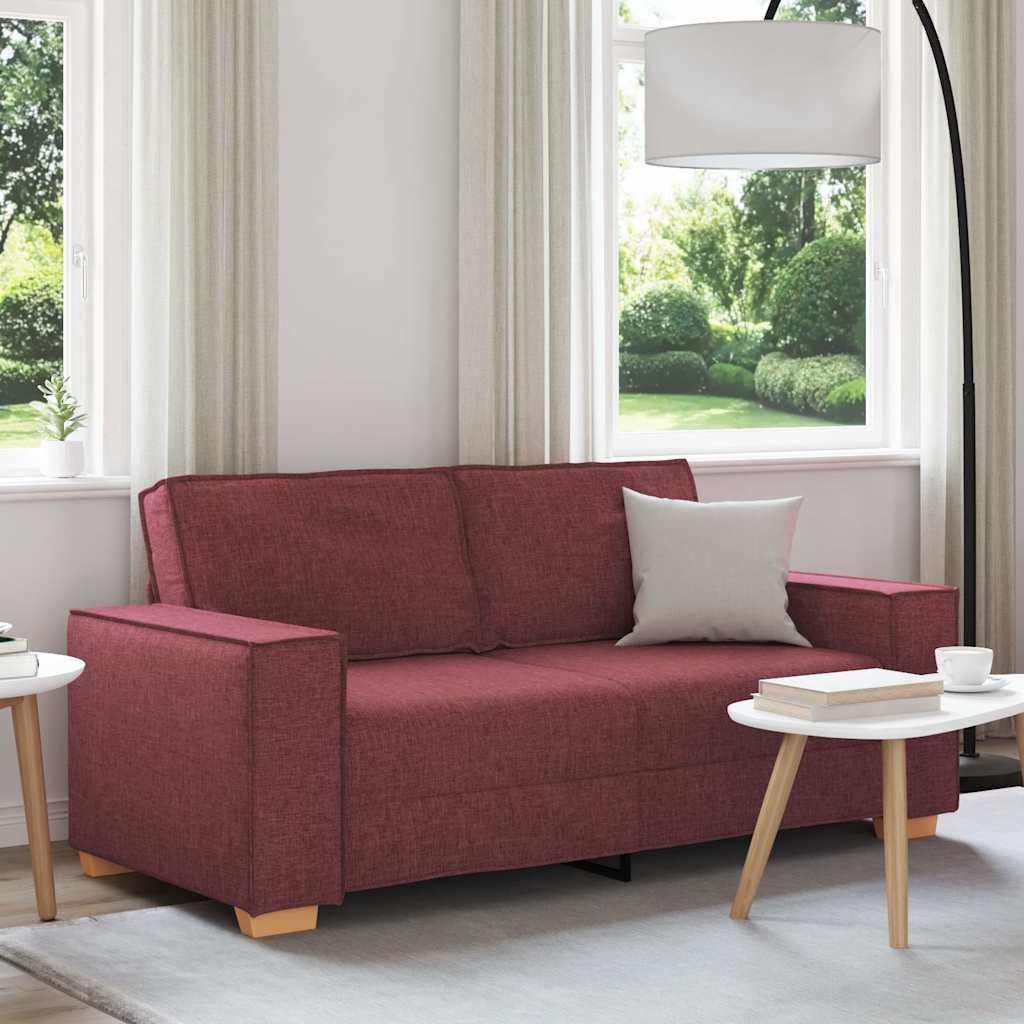 Canapé 2 places Rouge vin 140 cm Tissu
