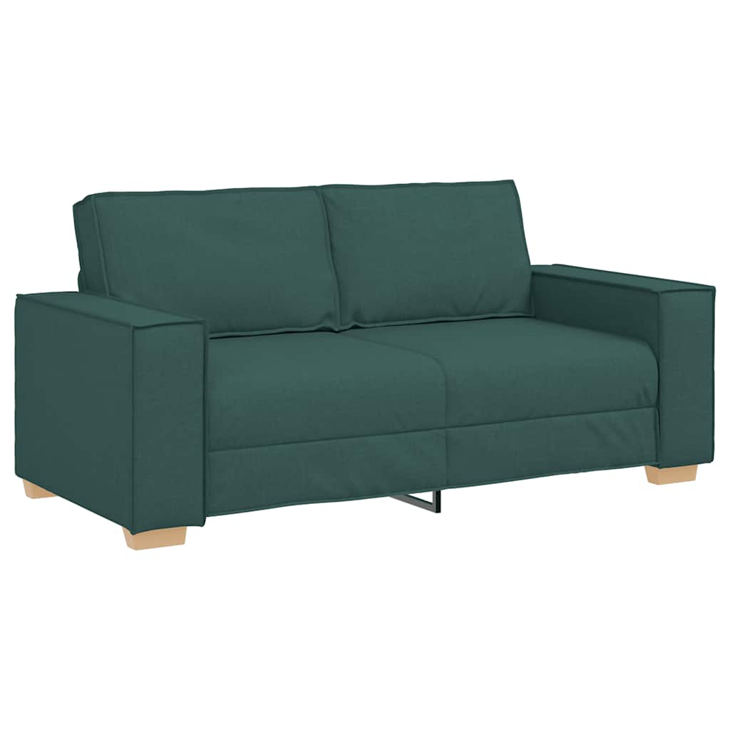 Canapé 2 places Vert foncé 140 cm Tissu