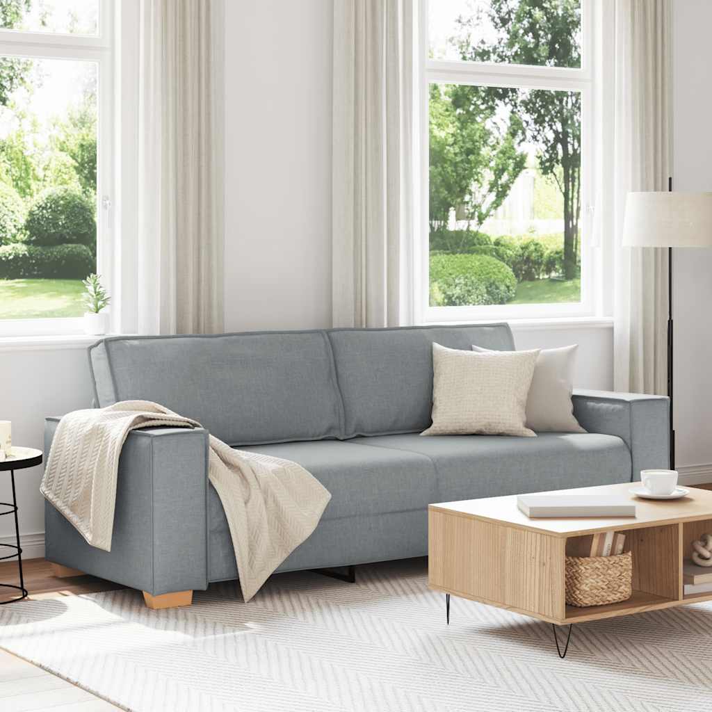 Canapé 3 places Gris clair 180 cm Tissu