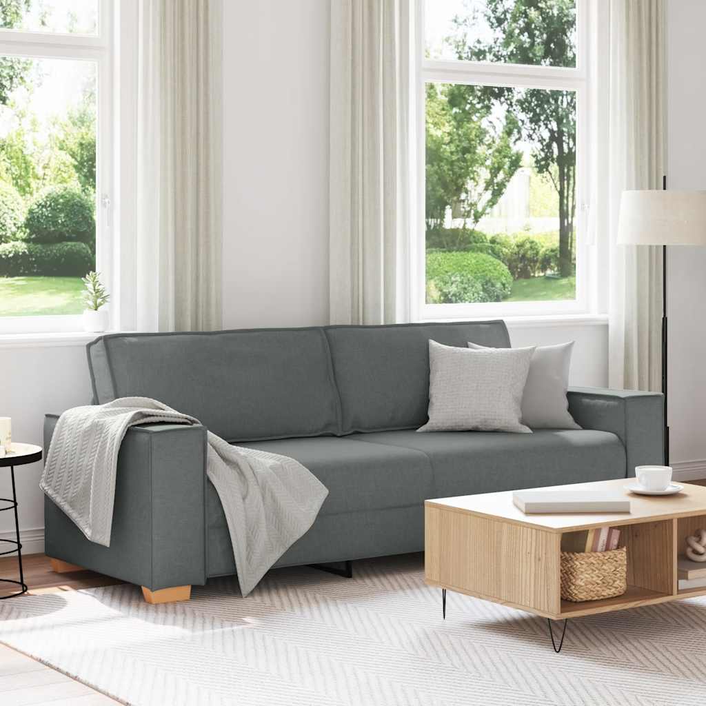 Canapé 3 places Gris foncé 180 cm Tissu