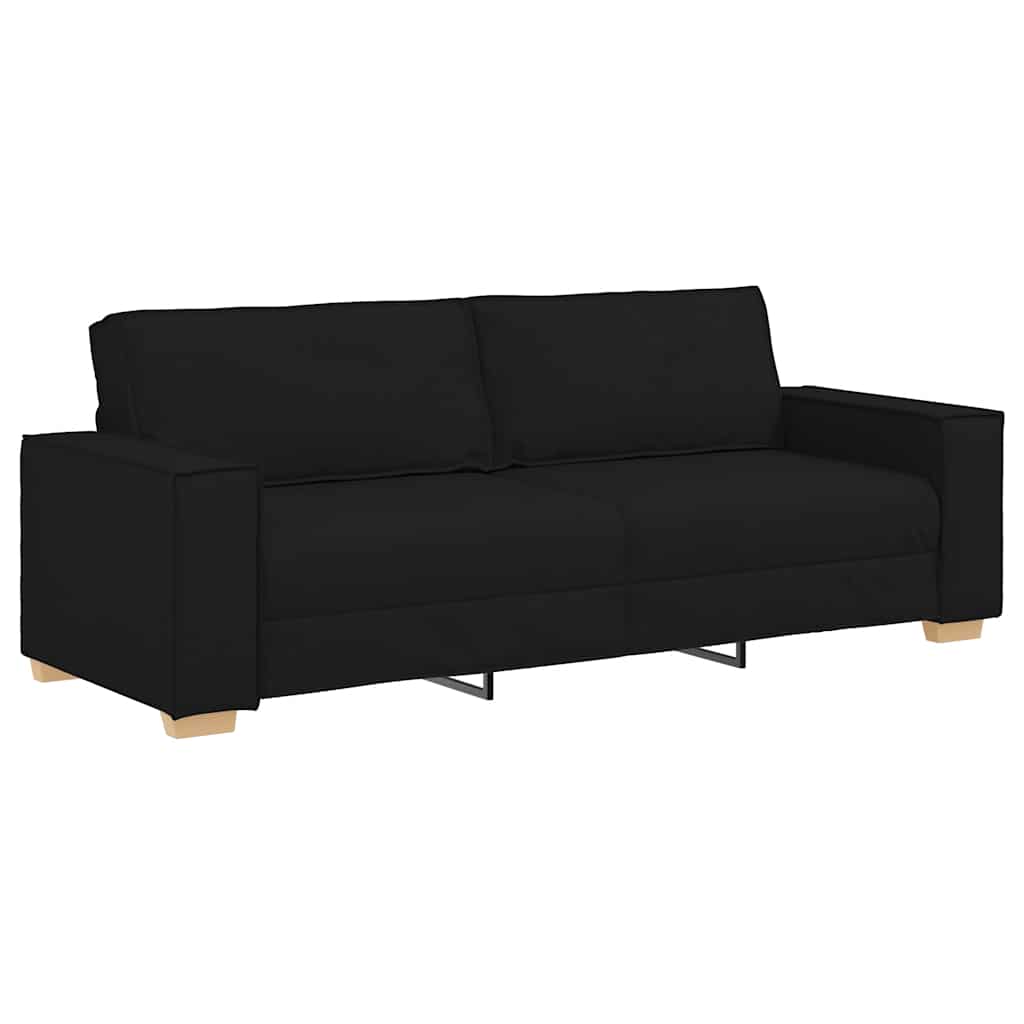 Canapé 3 places Noir 180 cm Tissu
