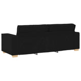 Canapé 3 places Noir 180 cm Tissu