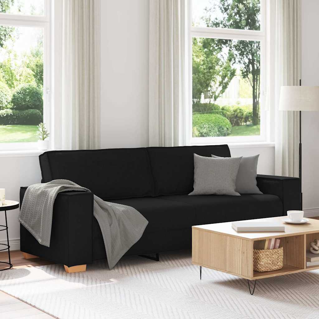 Canapé 3 places Noir 180 cm Tissu