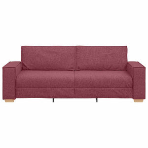 Sofa 3 places Rouge bordeaux 220 x 78 x 84 cm tissu