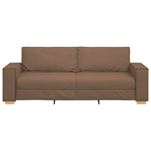 Sofa 3 places avec coussin Marron 220 x 78 x 84 cm tissu