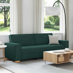 Sofa 3 places avec coussin Vert foncé 220 x 78 x 84 cm tissu
