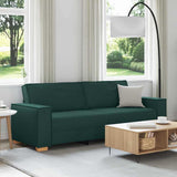 Sofa 3 places avec coussin Vert foncé 220 x 78 x 84 cm tissu