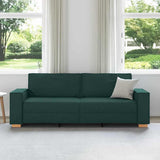 Sofa 3 places avec coussin Vert foncé 220 x 78 x 84 cm tissu