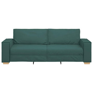 Sofa 3 places avec coussin Vert foncé 220 x 78 x 84 cm tissu