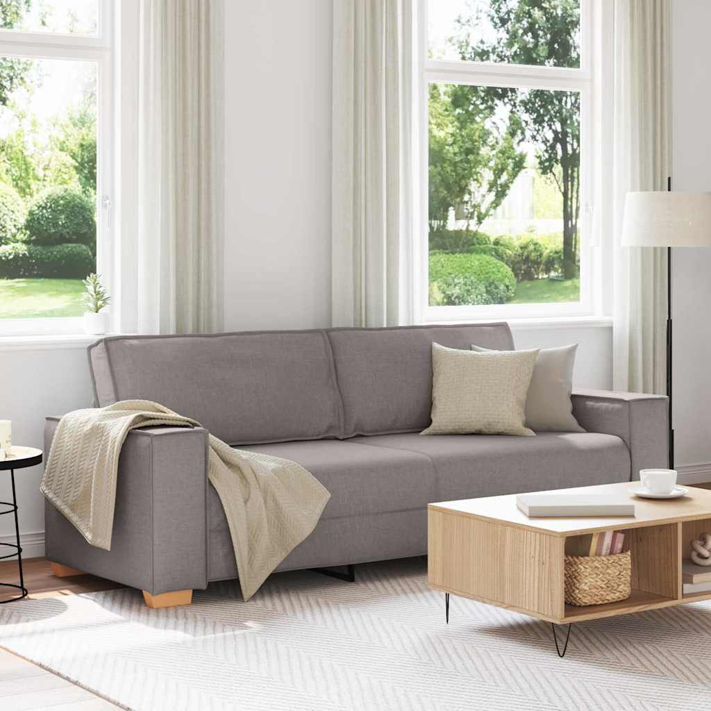 Sofa 3 places avec coussin Taupe 220 x 78 x 84 cm tissu