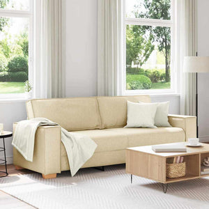 Sofa 3 places avec coussin Crème 220 x 78 x 84 cm tissu