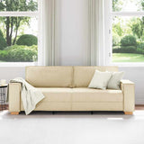 Sofa 3 places avec coussin Crème 220 x 78 x 84 cm tissu