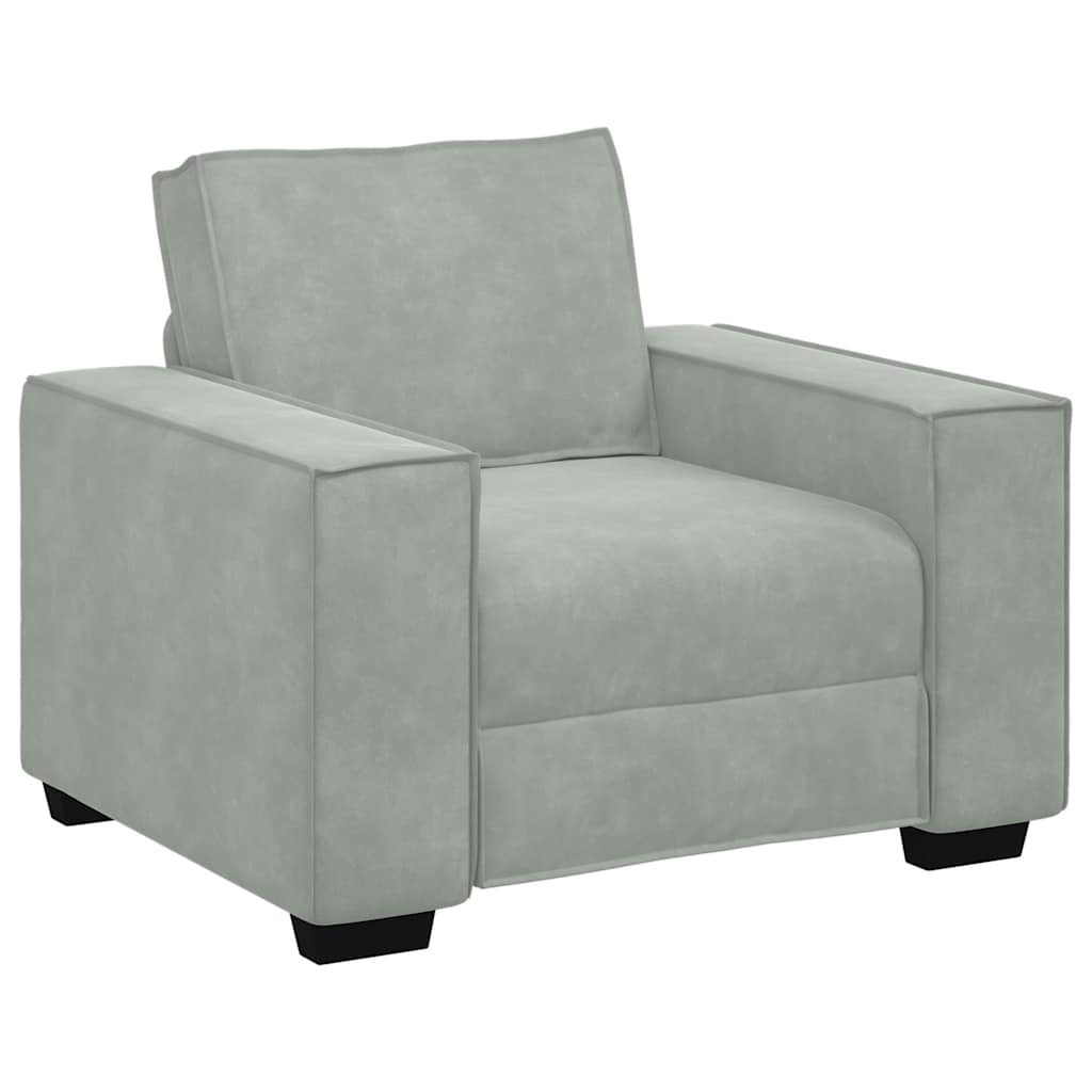 Fauteuil Gris clair 60 cm Velours