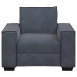 Fauteuil gris foncé 60 cm velours