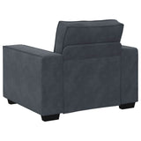 Fauteuil gris foncé 60 cm velours