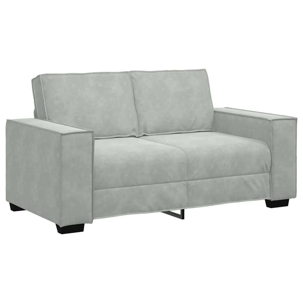 Canapé à 2 places Gris clair 120 cm Velours