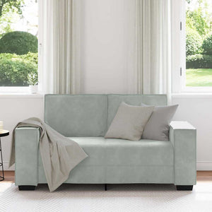 Canapé à 2 places Gris clair 120 cm Velours