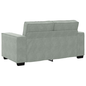 Canapé à 2 places Gris clair 120 cm Velours
