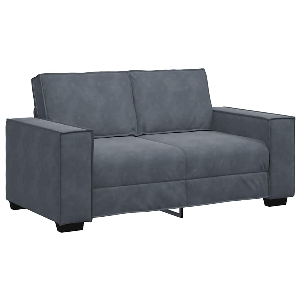 Canapé à 2 places Gris foncé 120 cm Velours
