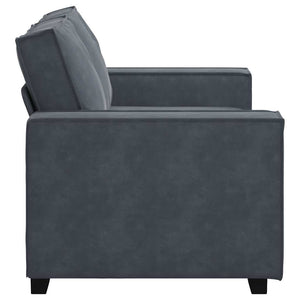 Canapé à 2 places Gris foncé 120 cm Velours