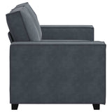 Canapé à 2 places Gris foncé 120 cm Velours