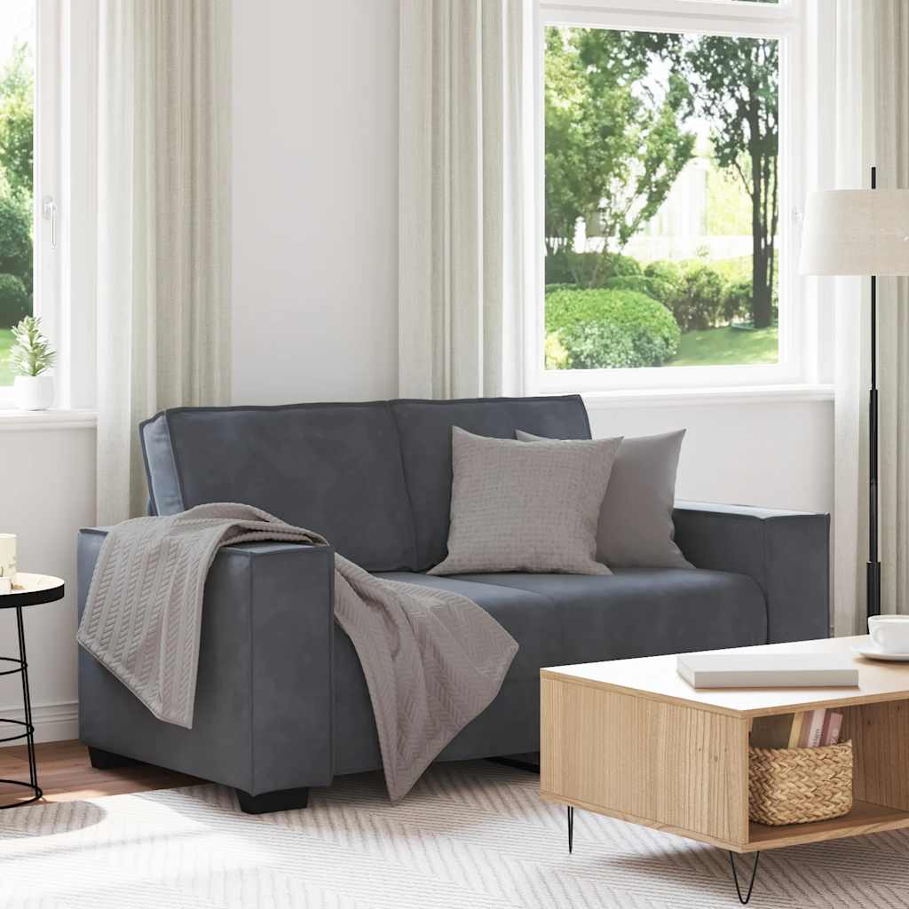 Canapé à 2 places Gris foncé 120 cm Velours