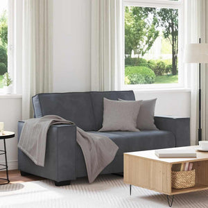 Canapé à 2 places Gris foncé 120 cm Velours