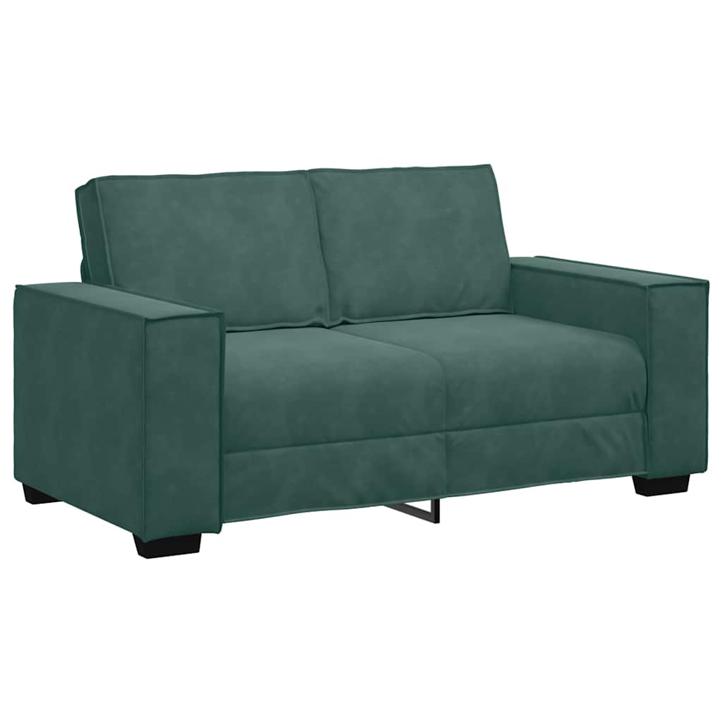 Canapé à 2 places Vert foncé 120 cm Velours